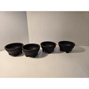 4 Mocajete Themed Plactic Bowls Salsa Guacamole Rough Surface Party Summer /0407